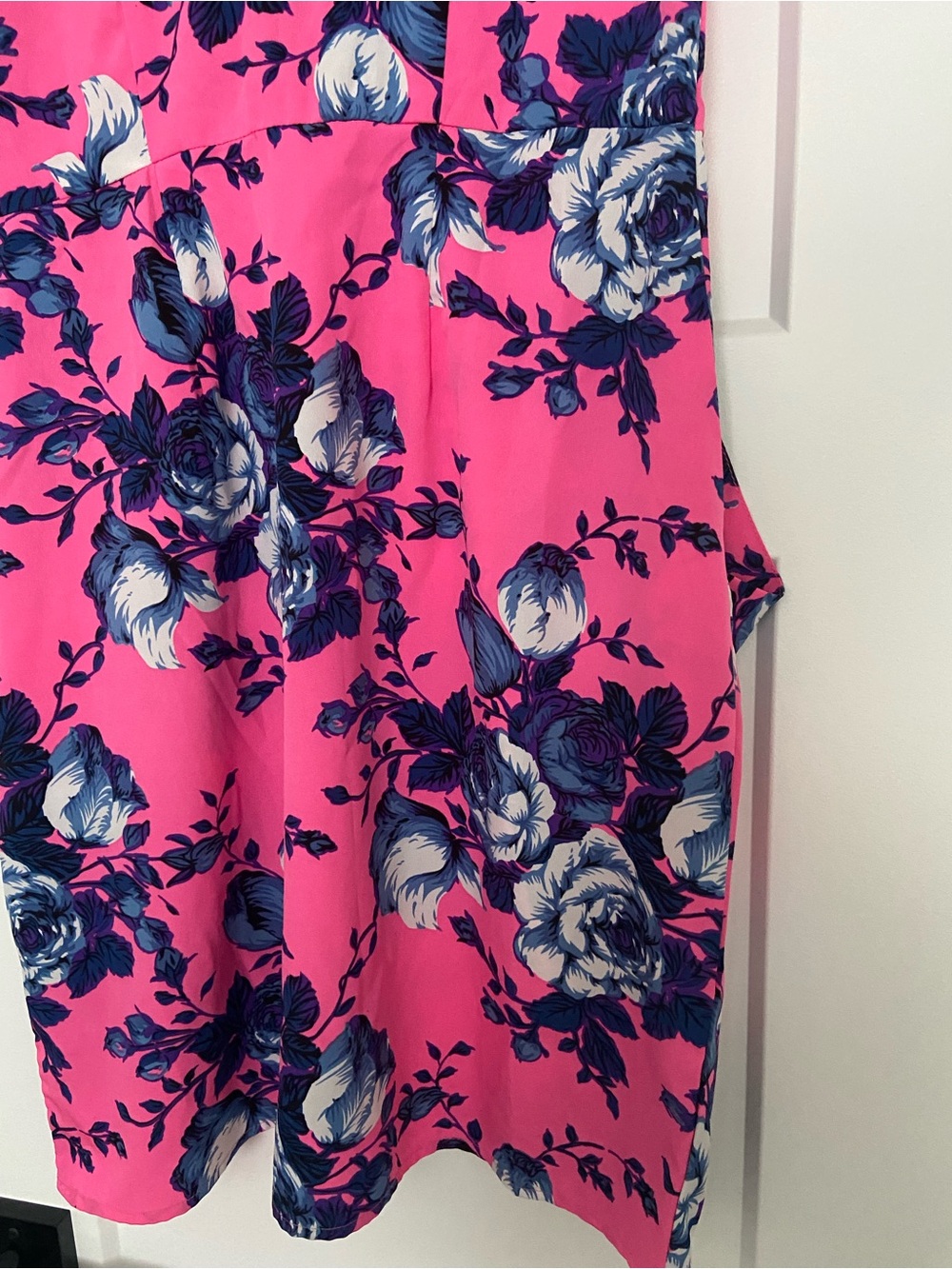 Dex Hot Pink and Blue Floral Summer Sleeveless Dress - Picture 10 of 15